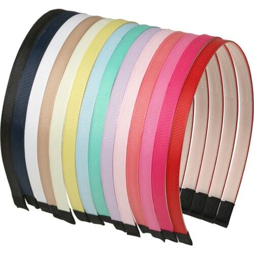 14pcs/lot 10mm Solid Grosgrain Ribbon Hairbands Children Teeth Hairband For Women Kids GHB044