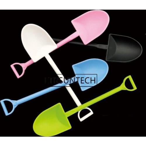 2000pcs Colorful Disposable Plastic Potted Ice Cream Scoop Shovel Small Potted Flower Pot Spoon