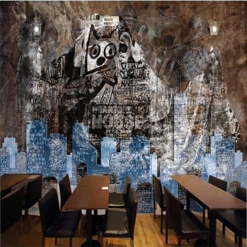 Beibehang Custom 3d wallpapers abstract retro nostalgic graffiti stone wall three D large-scale fresco background decoration