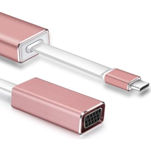 Type-C to VGA Adapter USB 3.1 Type C Convert to Female VGA Adapter for Macbook Chromebook Pixel and other USB C Devices