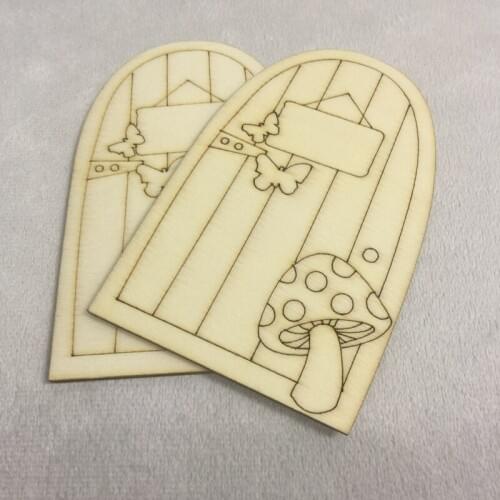 Free shipping 50 pcs Wooden Fairy DoorLaser Cut Door