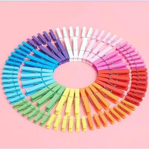 Color Wooden Clip Hanger Clip Natural Color Wooden Clip DIY Handmade Hanging Decoration Photo Clip Desktop Decoration Small Clip