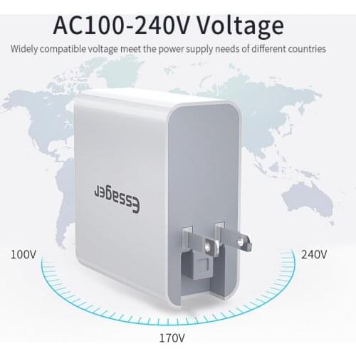 Essager Quick Charge 3.0 Mutil USB Charger USB Type C PD QC QC3.0 48W Fast Charging Travel Wall Mobile Phone Charger