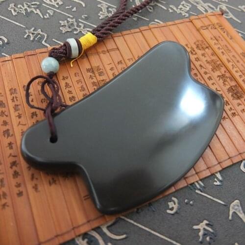 Sibin Bian Stone Gouache Scraper Natural Stone Gua Sha Board Back Body Scraping Massage Tool Acupuncture Therapy Spa Health Care