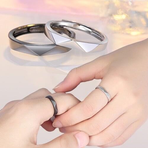Fashion Ins New Simple Geometric Multi-Section Adjustable Matching Rhombus, Couple Pairing Ring 2021 Men And Women Party Jewelry