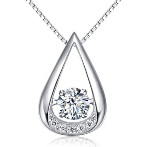 Pure Silver 925 Sterling Chain Necklaces Lady Jewelry Trendy CZ Water Drop Pendant Necklaces For Women Choker Accessories Hot