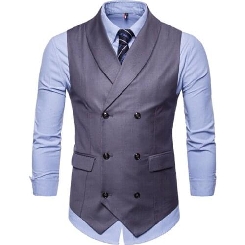 Smart Casual Suit Vest Men Business Vest Waistcoat Men Fashion Formal Dress Vest Suit Single Breasted Classic V-neck Wedding Top