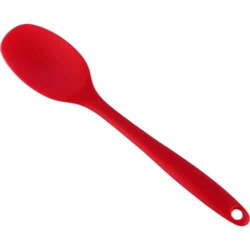 Soft Silicone Spoon Long Handle Spatula Non-stick Scraper Spoon Safety Non-stick pot soup spatula for Kitchen Cooking