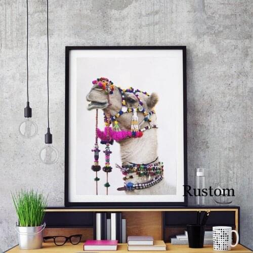 Wall Decoration Bedroom Modern Nordic Animal Poster Camel Canvas Wall Art for Home Room Decor Frameless Painting