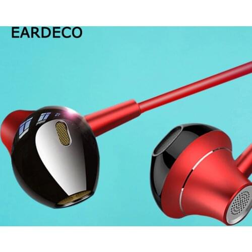 EARDECO 3.5mm Wired Noise Canceling Headphone Headset In Ear Headphones with Microphone Bass Sport Earphone Earbuds for phone