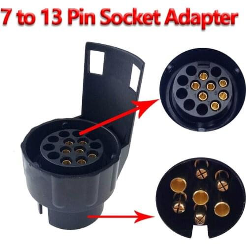 7 To 13 Pin Trailer Connector 12V Towbar Towing Plug Adapter RV Accessories Durable Waterproof Plugs Socket Adapter Protects