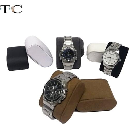 Watch Jewelry Pillow Stand Velvet PU Leather Holder Organizer Bangle Anklet Bracelet Display Photography Prop