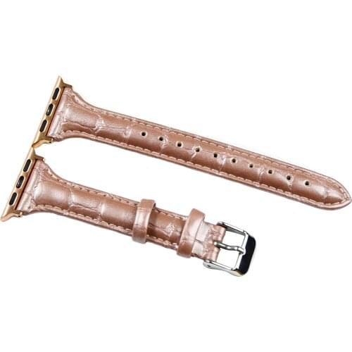 Slender waist Watchband for Apple Watch bamboo grain eather Strap Women Stylish Simple Fashionable Wristband for 38140mm 42/44mm