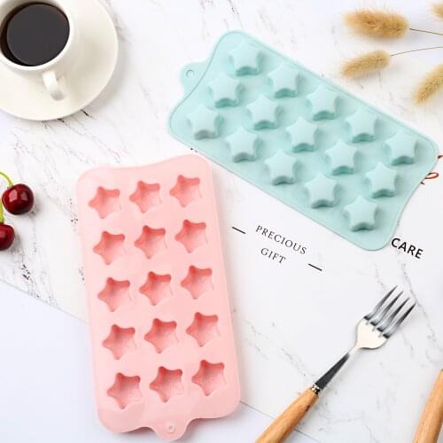 Silicone Chocolate Fondant Mold DIY Colorful Sweet Star Chocolate Candle Candy Paste Cake Decorating Tool Mold 3Color