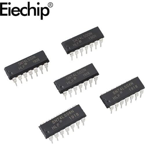 SN74LS00 SN74LS02 SN74LS04 SN74LS08 SN74LS32 DIP Logic IC, Integrated Circuit electronics chips for NAND calculations