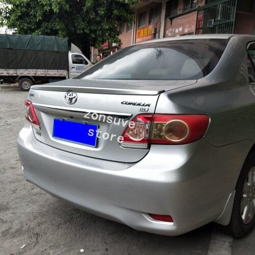 Use For Toyota Corolla 2013--2008 Year Spoiler Sport ABS Plastic Carbon Fiber Look Rear Trunk Wing Car Body Kit Accessories