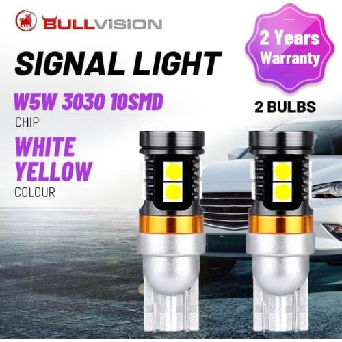 T10 W5W 2PCS LED Signal Lamps 3030 10 SMD Chips 168 194 Interior Reading Light Day Running Light Tail Bulb Brake Lights 12V 24V