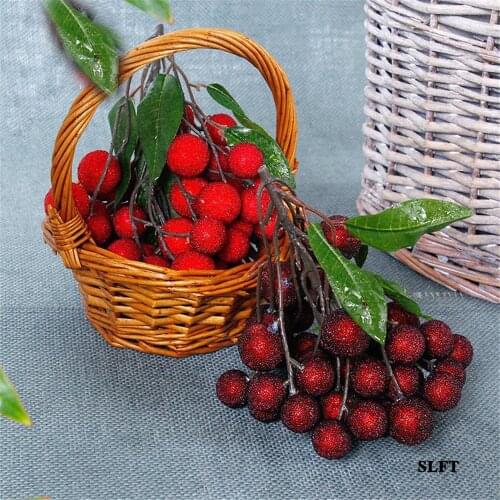 Supermarket home hotel cafe store shop decoration display props faux Artificial fake fruit Simulation red bayberry waxberry