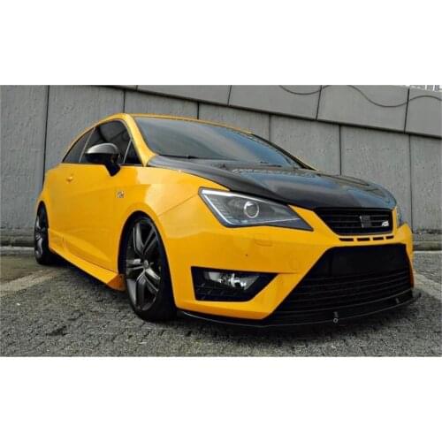 For Seat Ibiza Cupra 6J 2012 2019 Front Bumper Attachment Universal 3 Piece Piano Black Lip Diffüsor Body Kit Auto Car Accessory