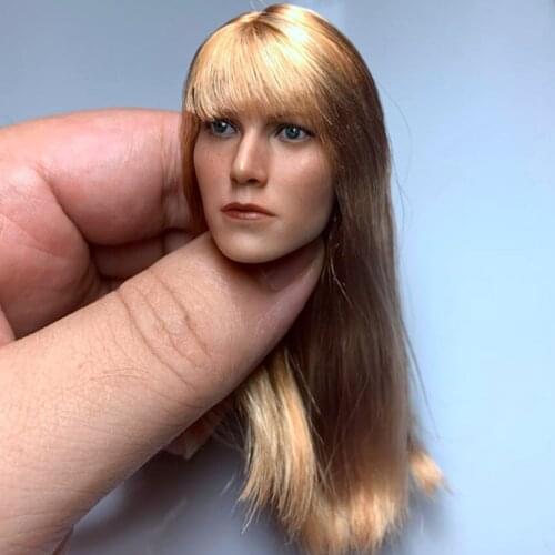 In Stock 1/6 scale women Head Carving Gwyneth Paltrow Pepper Potts Head Sculpt Fit 12inch Female Figure Toys