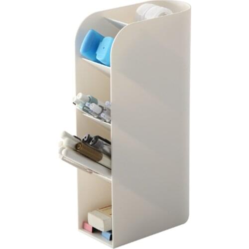 Vertical Storage Box School Office Stationery Pencil Pen Holder Desk Organizer Brushes Cosmetics Tool Dividers Stand Case