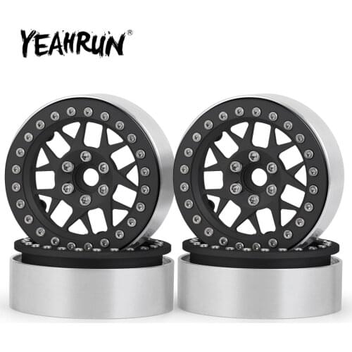 YEAHRUN 2.2 inch 95g/Pc Metal Alloy Beadlock Wheel Rims Hubs for Axial Wraith Traxxas TRX-4 1/10 RC Rock Crawler Car Parts
