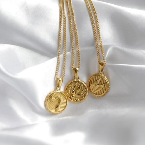 Joolim Jewelry PVD Gold Finish Flower Snake Wings Pendant Necklace Stylish Stainless Steel Necklace