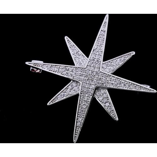 Queen Lotus New Star Brooches for Women AAA Zircon Jewelry Brooch Pins For Gift