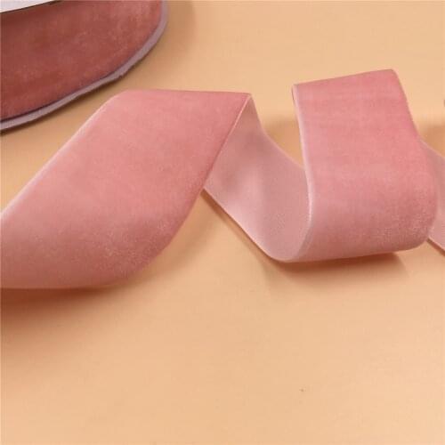 1.5" 3.8CM 38mm Single Face Pink Velvet Ribbon velour ribbons webbing DIY accessories