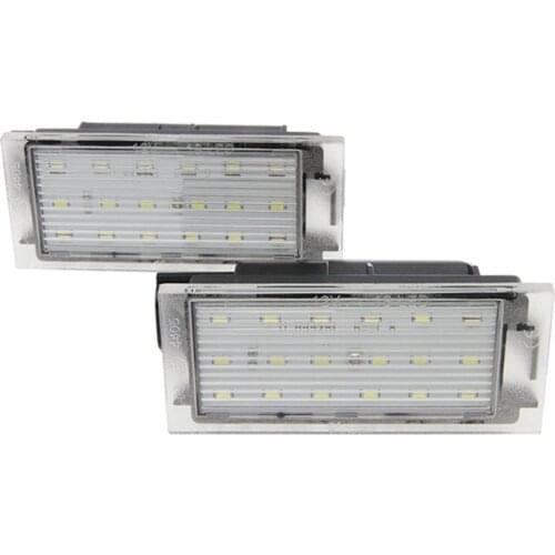 1 Pair Car LED Number License Plate Light SMD 3528 Replacement for Renault Megane 2 Clio Laguna 2 Megane 3