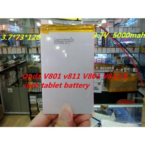 1PCS free shippin V801 v811 V801 V812 8 -inch Tablet PC battery capacity polymer lithium battery 3.7*73*120