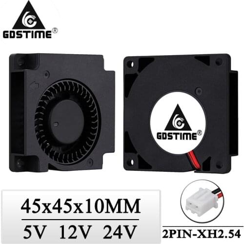 1Pcs Gdstime DC 5V 12V 24V Fan 45mm 45mmx45mmx10mm 3D Printer Cooling Fan 4.5cm 4510 Micro Radial Turbo Blower Fan