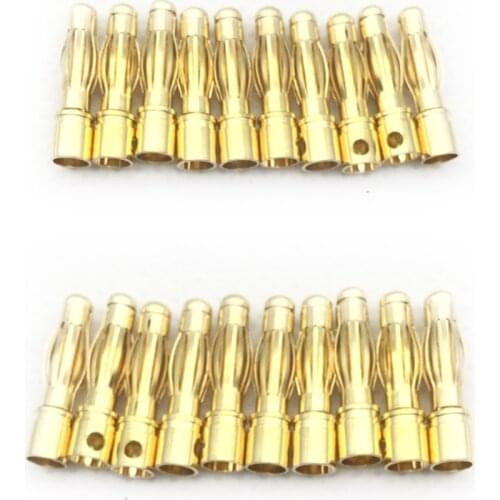 10 Pair 4mm RC Battery Gold-plated Bullet Banana Plug High Quality Male Female Bullet Banana Connector