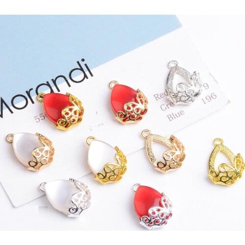 10pcs/lot Alloy Rhinestone Imitation cats eye Gold Buttons Ornaments Diamond Jewelry Choker Shoe buckle DIY Jewelry Accessories