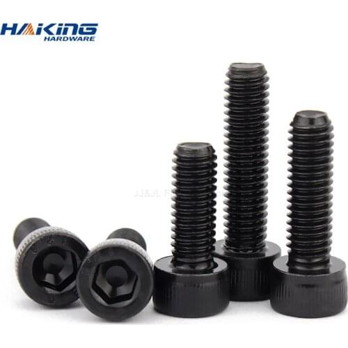 10pcs M2.5 M3 M4 M5 M6 M8 Grade 12.9 Black Hexagon Hex Socket Allen Head Cap Screw Din912 Allen Bolt Screw L=5-50mm