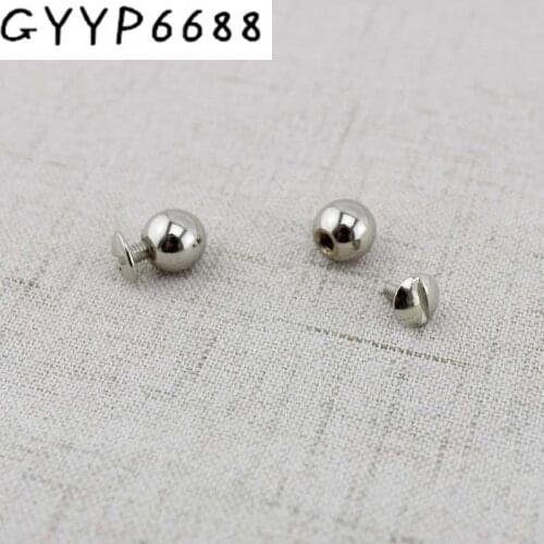2pcs 50pcs High quality Copper ball screws Round Head Solid Nail Leather Screw Rivet Bags Decoration DIY