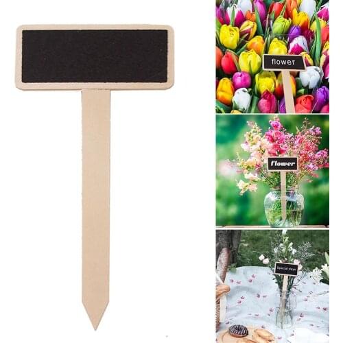 20Pcs T-Type Wooden Plant Labels Eco-Friendly Wooden Plant Sign Tags Chalkboard Garden Markers for Seed Potted Herbs Flowers