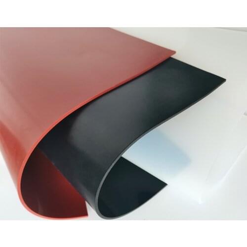 50cmx50cm(20"X20") Black Red Silicone Rubber Sheet Plate Mat High Temp Commercial Grade (1 2 3 4mm thickness)