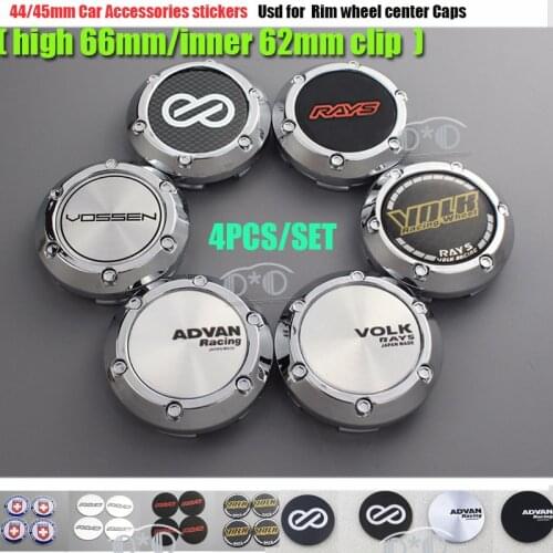 66mm(62mm) 4pcs for Vossen Enkei HRE Advan Racing Volk Rays Racing Car Wheel Center Hub High Caps Auto Styling Emblem Styling
