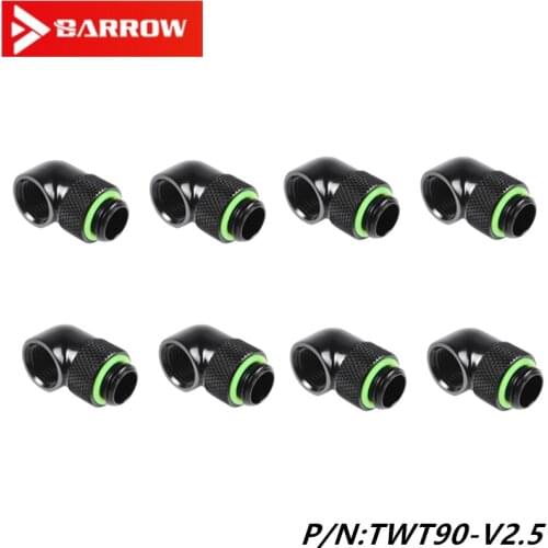 8PCS barrow water-cooled G1 / 4 connector black / bright / white / gold 90 degree swivel joint swivel elbow TWT90-v2.5