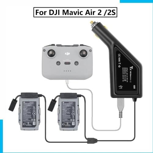 3 in 1 Car Charger For DJI Mavic Air 2 /2S Intelligent Battery Charging Hub Mavic Air 2/2S Car Connector USB Adapter Multi