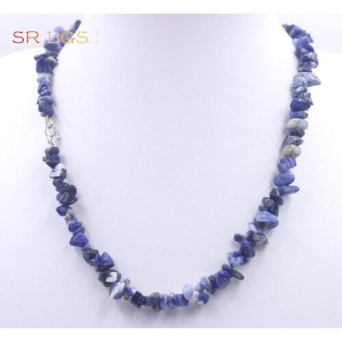 Free Shipping Hot Style 7-8mm Natural Gems Stone Chips Necklace For Women Bohemian Chocker Necklace 18"