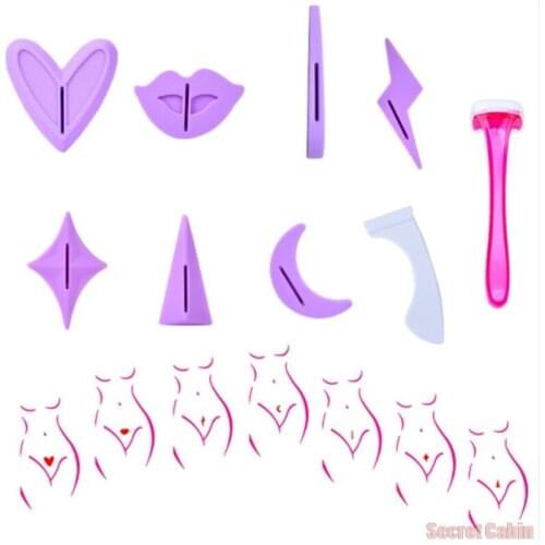 1 Set Bikini Privates Shaving Stencil Female Pubic Hair Trimmer Shaver Intimate