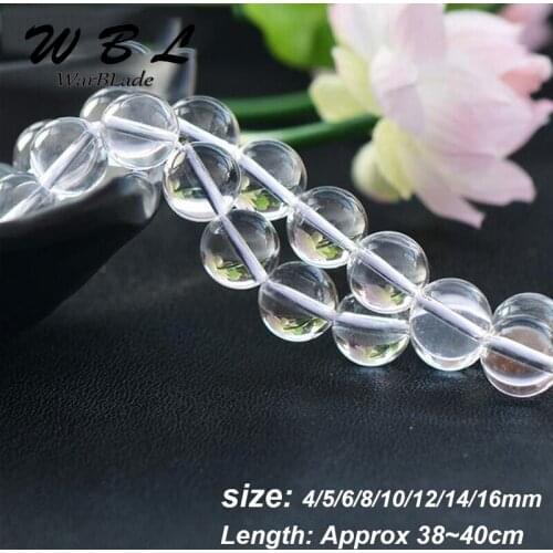 WarBLade 4mm 6mm 8mm 10mm 12mm 20mm AAAAA Natural Stone 5A White Crystal Beads Round Loose Beads For DIY Bracelet Jewelry Making