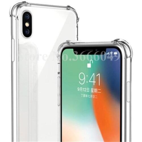 500pcs For iPhone X XS MAX XR 7 8 Crystal Clear TPU Case Shock Absorption Soft Transparent tpu Back Cover For iphone XS