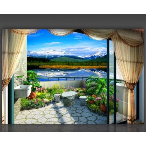 Custom photo wallpaper 3d murals wallpaper Only beautiful scenery outside the window the mural wallpapers for lliving room decor