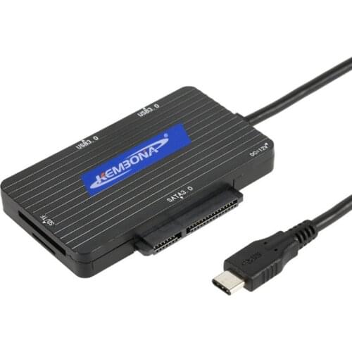 KEMBONA USB Type-C Hub 5 in 1 Hub SATA3.0 Adapter with 2 USB 3.0 ports, a SD and Micro SD Card slots and SATA 3.0 for MacBookPro