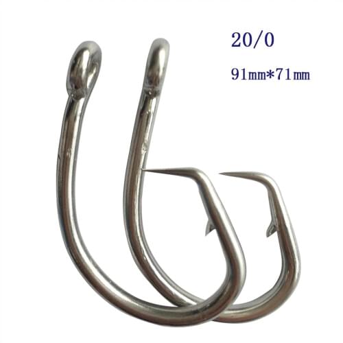 8pcs 20/0 Mustad Tuna Circle Fishing Hook Stainless Steel Tuna Circle Fishing Hook Barbed Hook For Fishing