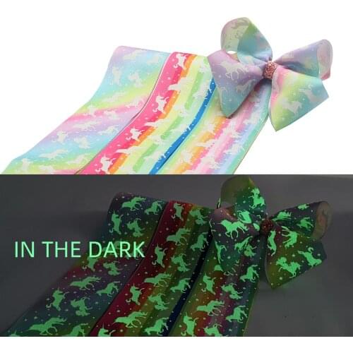 19823,3inch 75mm New Fluorescence Color cartoon Printed grosgrain Ribbons,2 yards DIY handmade Headwear Gift wrapping
