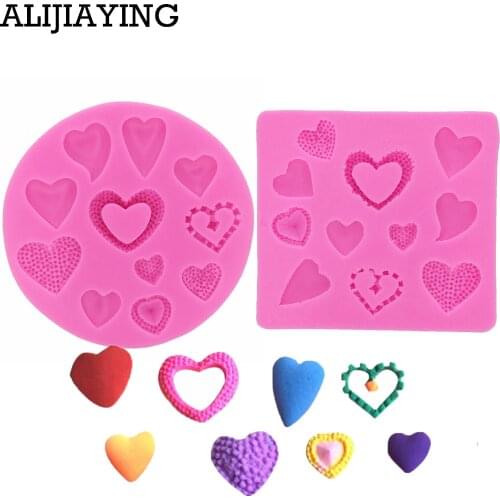 M0021 Love Heart Shaped Silicone Mold Cake Decoration Fondant Candy 3D Food Grade Silicone Mould Chocolate Pastry Molds